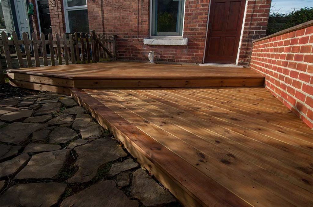 Deck completed with stain and deck oil