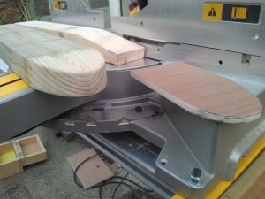 Shaping the bench arms using a profile template
