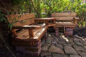 Bench completed with table in place